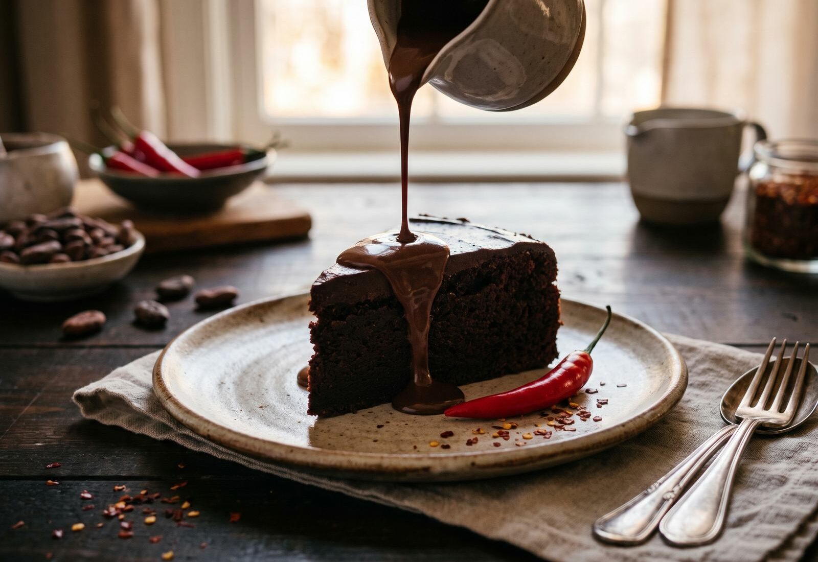 Bolo de chocolate quente com pimenta