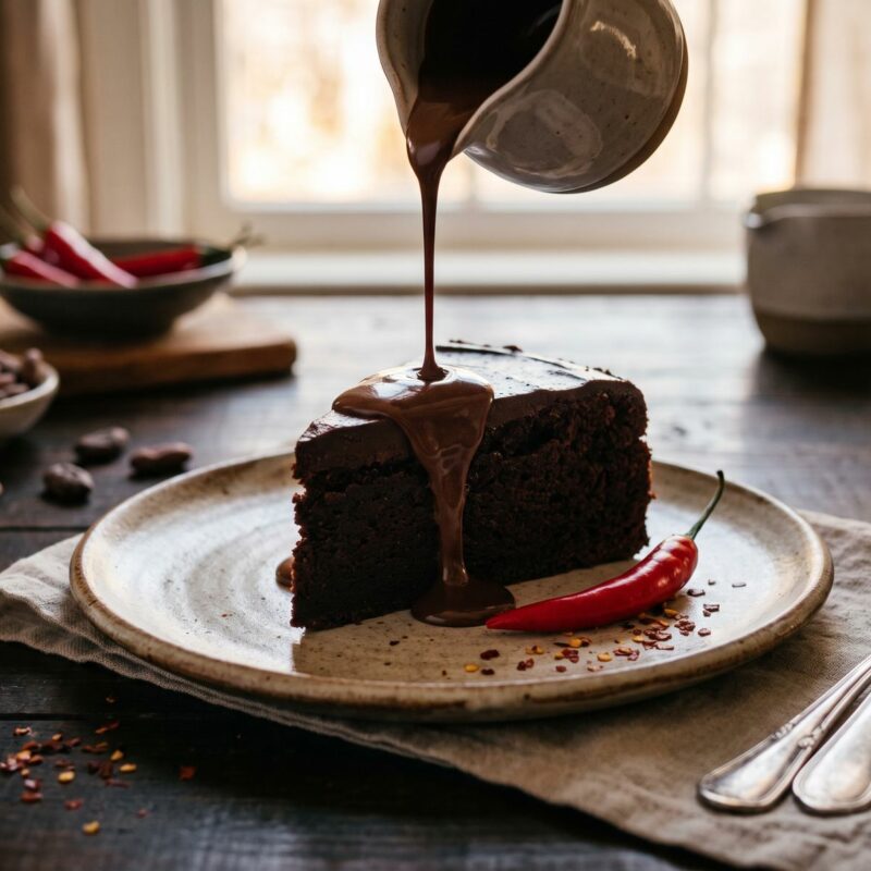 Bolo de chocolate quente com pimenta