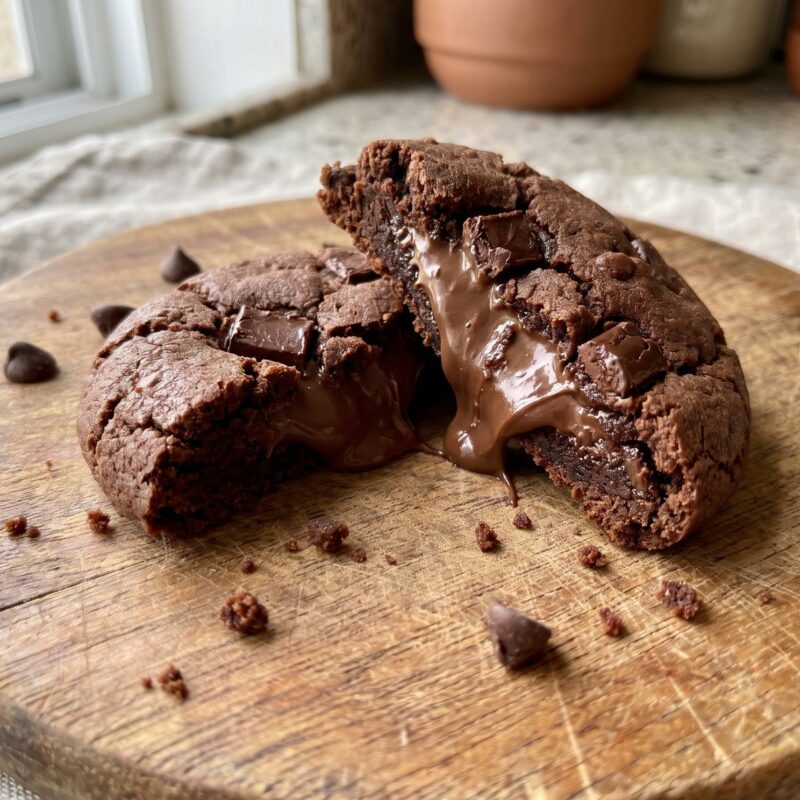 Cookie recheado de brigadeiro