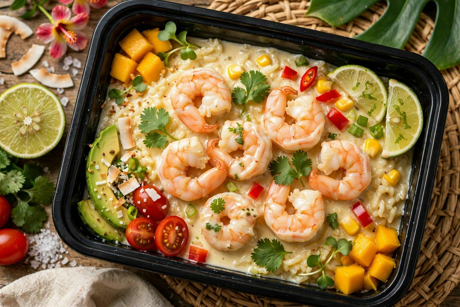 Arroz de Camarão Cremoso com Leite de Coco e Lima