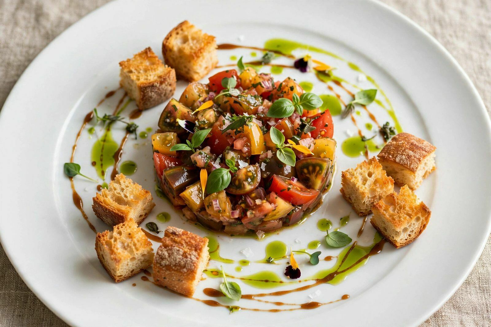 Tartare de Tomate Coração de Boi com Garum e Pão Alentejano