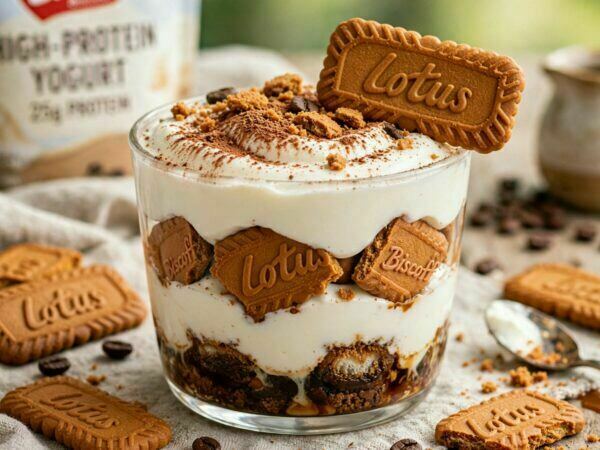 Yogurt Tiramisu com Lotus Biscoff e Café
